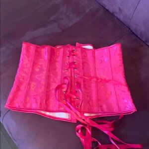 NWOT Vibrant Pink Lace-Up Corset